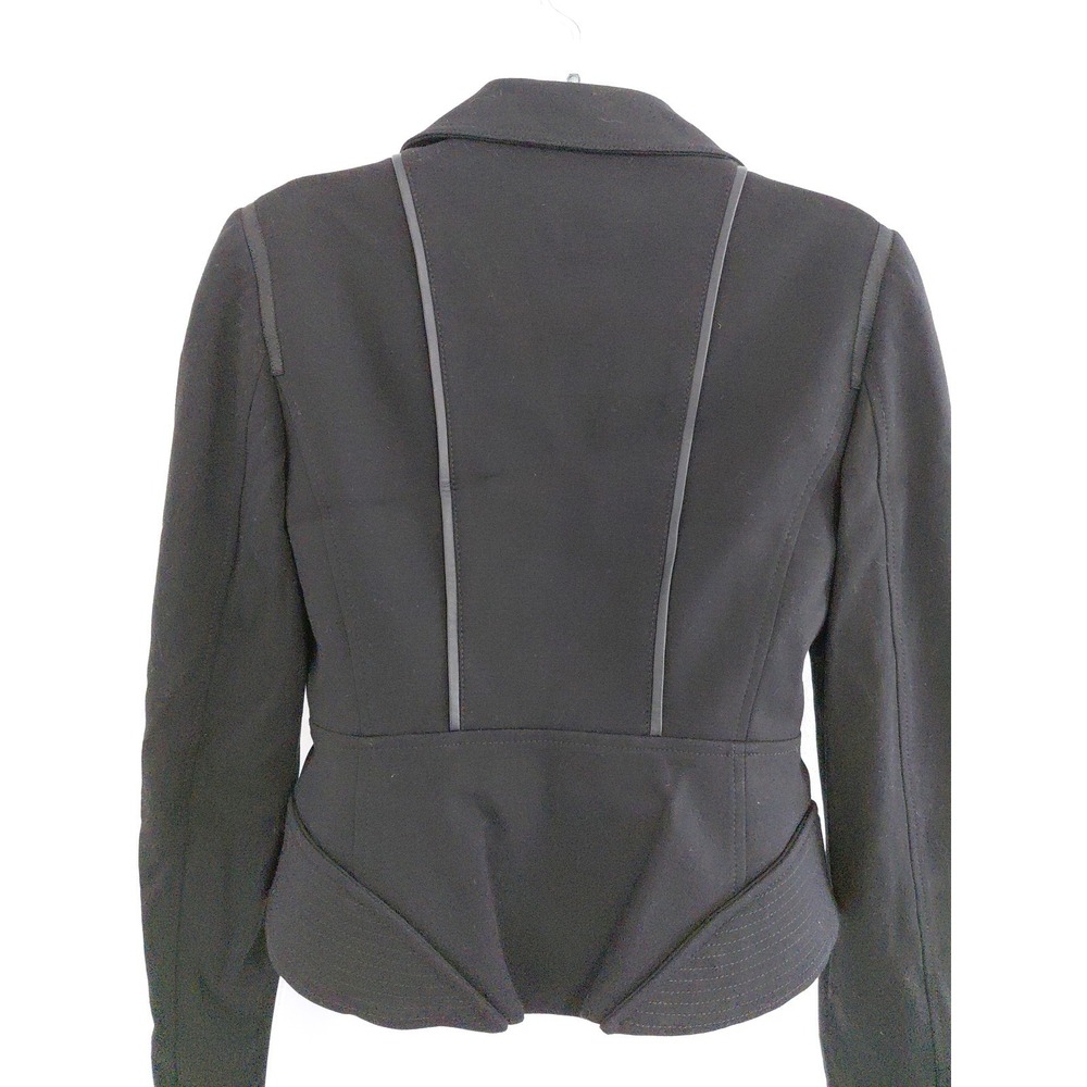 NEW Elie Tahari X Nordstrom Moto Jacket Women 6 Black Modern Zip Crop GABBIE - Picture 6 of 16